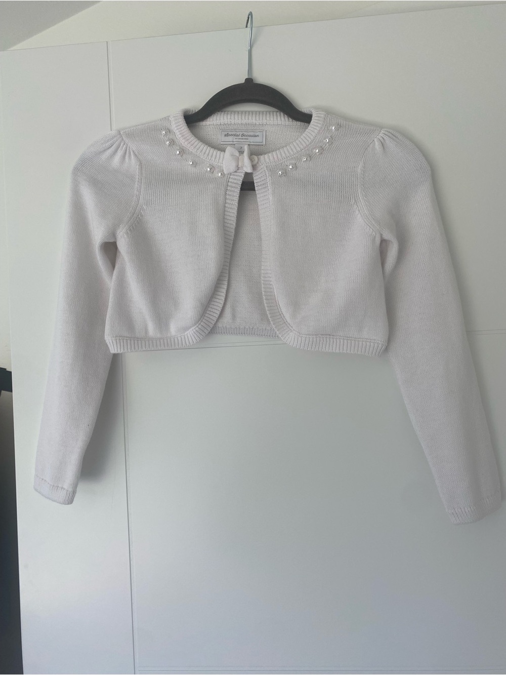 Gymboree White Pearl-Trim Bolero Cardigan